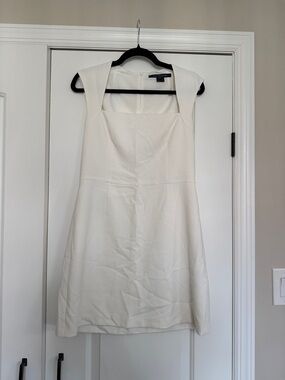 French Connection Cream Square-Neck Mini Dress